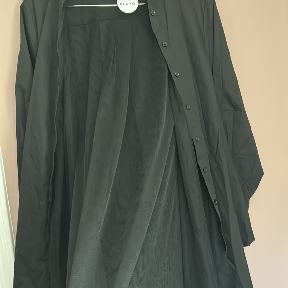 Kate Hewko Black Button-Up Tulle Hem Top OS Artsy Goth Lagenlook XL NWT - Picture 15 of 15